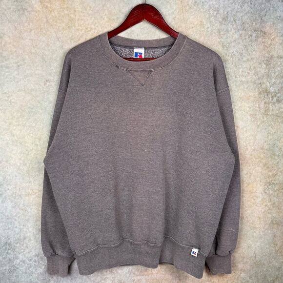 VTG 90s Russell Athletic Crewneck Sweatshirt Mens Sz L Gray USA Made Pullover - Picture 1 of 8